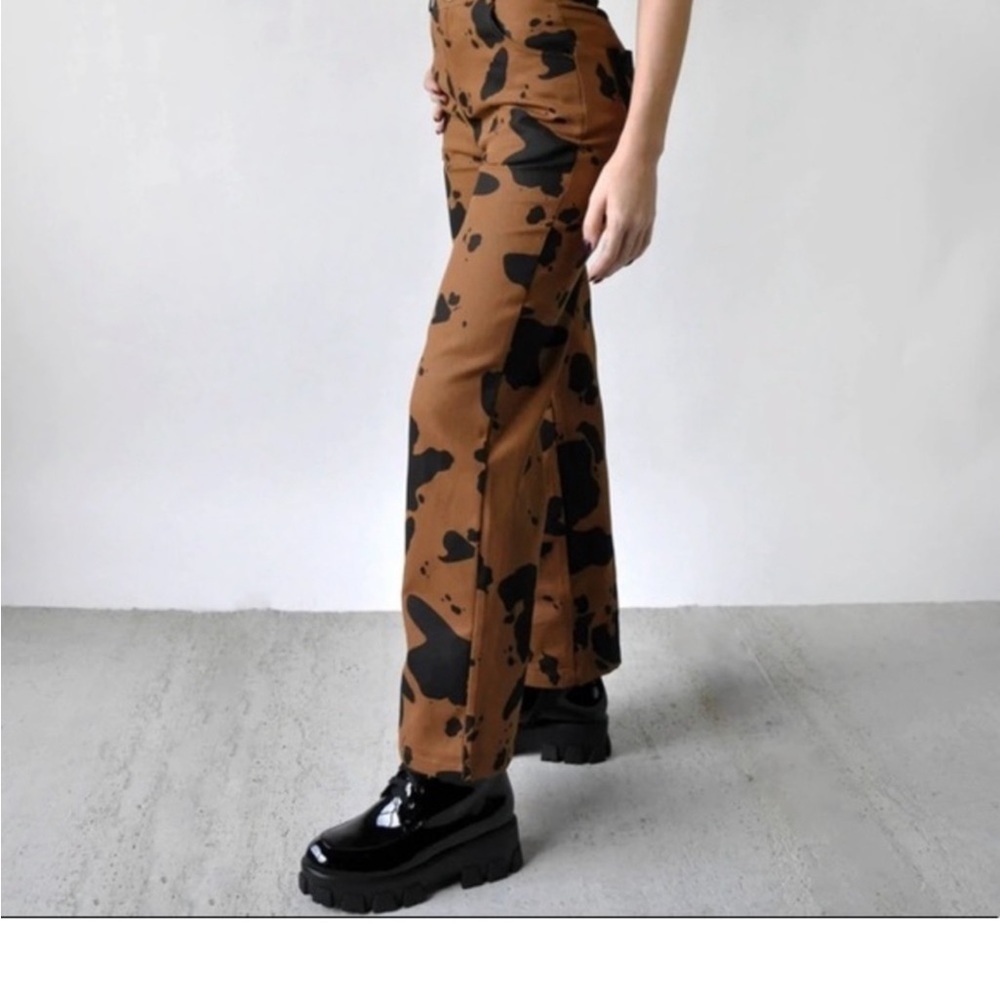 Pretty Garbage Brown & Black Wide Leg Jeans